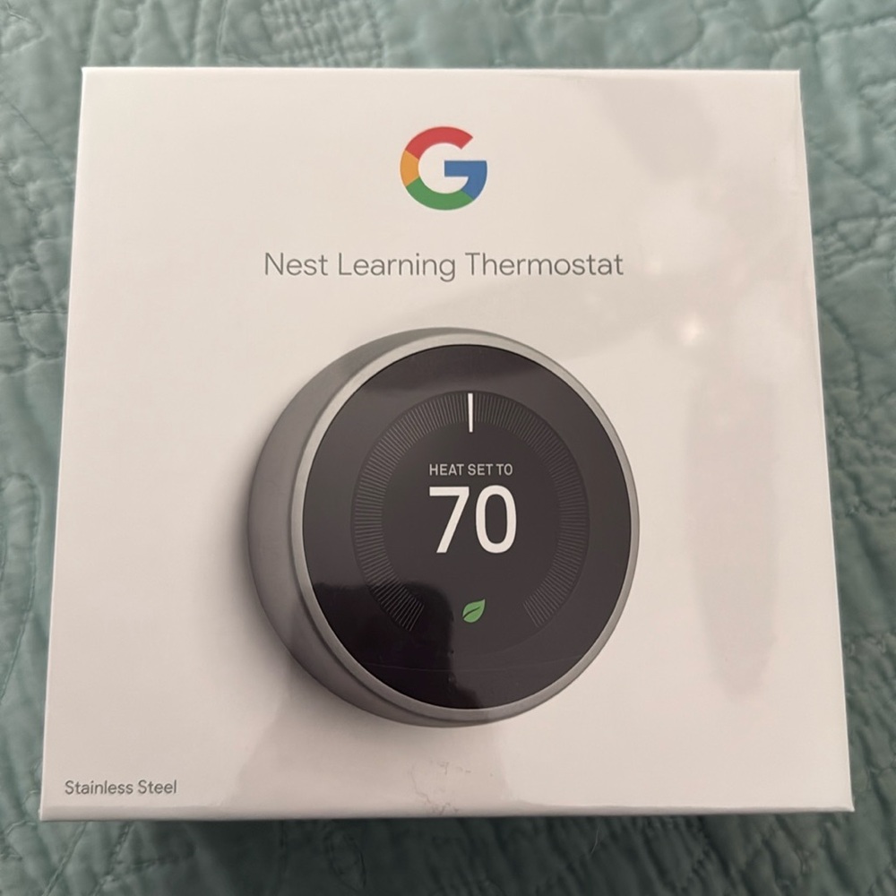New In Box Nest Learning Thermostat Gen 3 Smart Home Stainless Steel